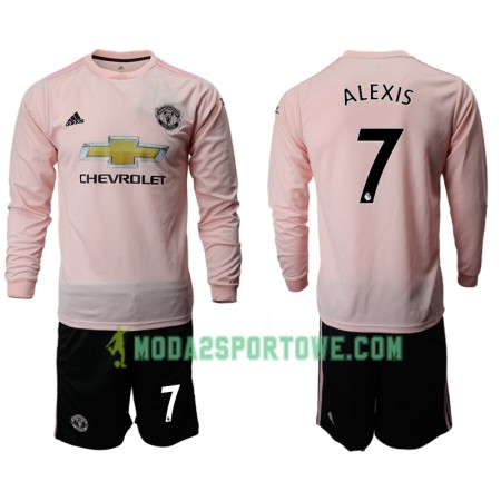 Koszulka Manchester United ALEXIS 7 Dziecięcy Wyjazdowe Stroje Piłkarskie 2018/19 Długi Rękaw